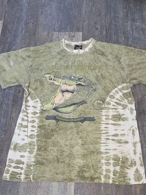 Green Tie-Dye Saltwater Crocodile Reptile Tee